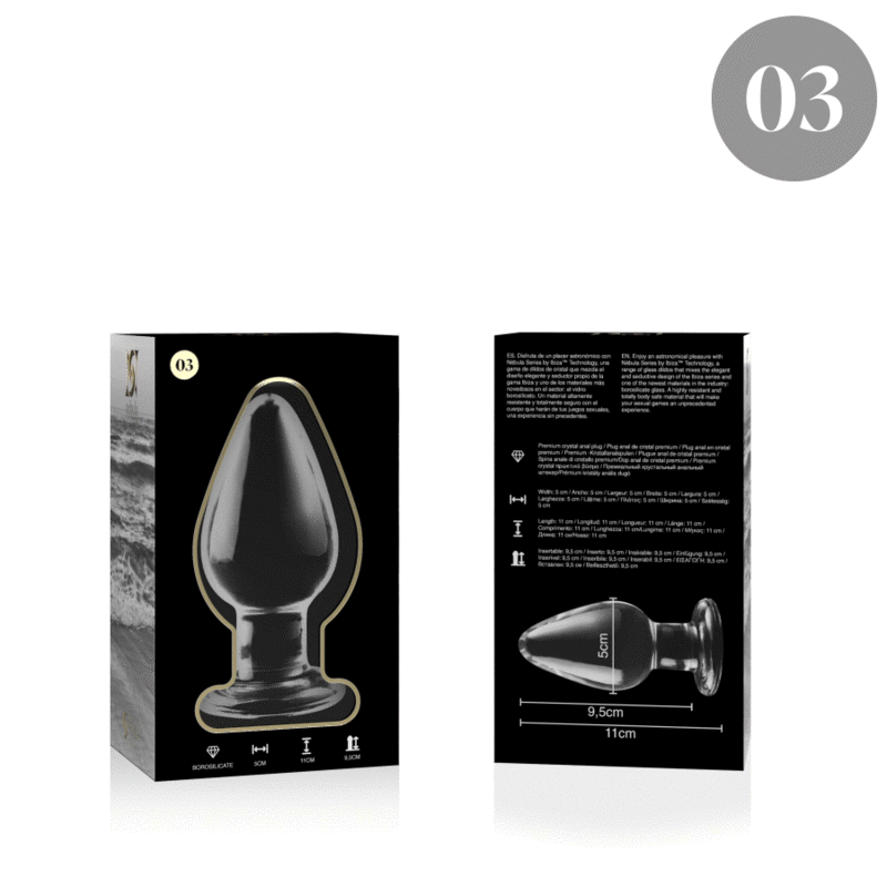 NEBULA SERIES BY IBIZA - MODELO 3 PLUG CRISTAL TRANSPARENTE 11 CM -O- 5 CM