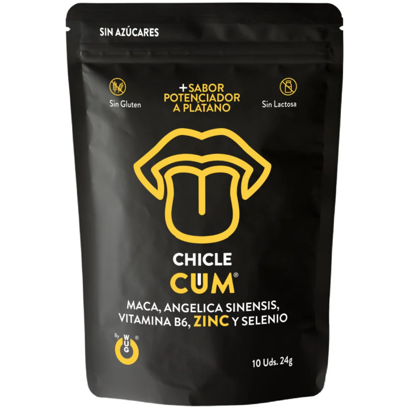 WUG CUM – Chicle funcional con sabor a plátano para potenciar la fertilidad, vitalidad y energía masculina