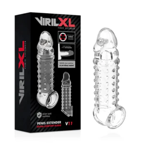 VIRILXL - EXTENSIÓN Y FUNDA DE PENE V11 TRANSPARENTE