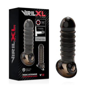 VIRILXL - EXTENSIÓN Y FUNDA DE PENE V15 NEGRO