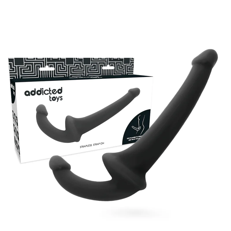 ADDICTED TOYS - DILDO CON ARNÉS SIN SUJECIÓN NEGRO