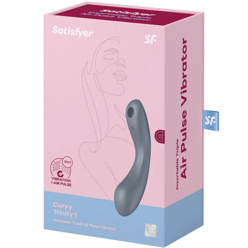 SATISFYER - CURVE TRINITY 1 AIR PULSE VIBRATION GRIS