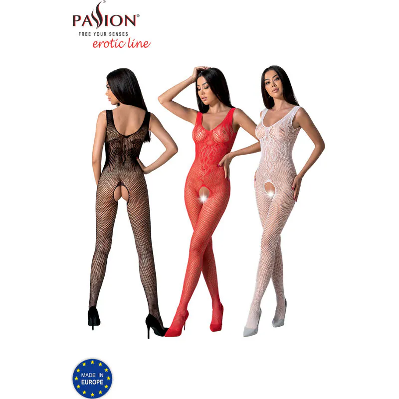 PASSION - BS098 BODYSTOCKING BLANCO TALLA ÚNICA