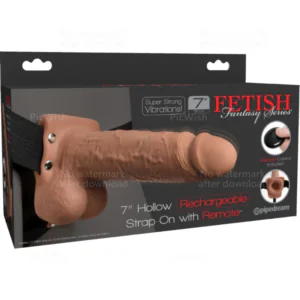FETISH FANTASY SERIES - ARNÉS AJUSTABLE PENE REALÍSTICO CON TESTÍCULOS RECARGABLE Y VIBRADOR 17.8 CM