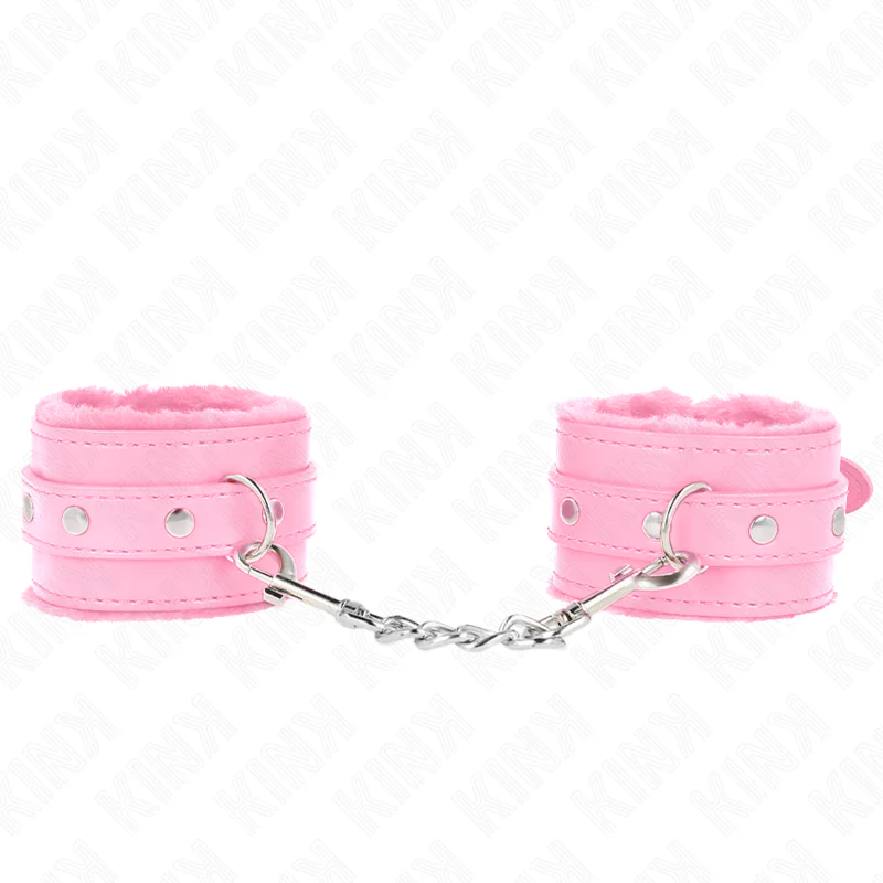KINK - MUÑEQUERAS FORRADAS PREMIUM ROSA CON CORREA ROSA AJUSTABLE 17-29 CM X 6 CM