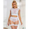 SUBBLIME - 954031 SUJETADOR + PANTIES CON LIGUERO BLANCO S/M