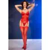 CHILIROSE - CR 4845 CORSET Y MEDIAS ROJO XL