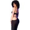 CHILIROSE - CR 4851 SET TOP NEGRO Y LEGGINS CON COMPLEMENTOS DORADOS L