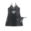 SUBBLIME - 957537 VESTIDO DE CUERO CON ENCAJE FLORAL NEGRO L/XL
