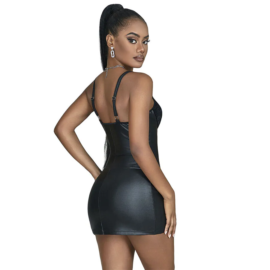 SUBBLIME - 957568 VESTIDO DE CUERO CON CREMALLERA NEGRO S/M