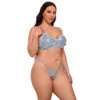 SUBBLIME - 957636 CONJUNTO SUJETADOR Y PANTIES CON BORDADOS DE FLORES CELESTE L/XL