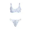 SUBBLIME - 957636 CONJUNTO SUJETADOR Y PANTIES CON BORDADOS DE FLORES CELESTE L/XL