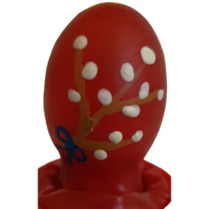 CONDOMERIE - PRESERVATIVO DECORATIVO PINTADO A MANO HUEVO DE PASCUA ROJO