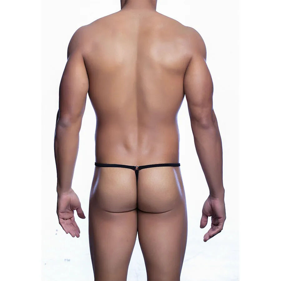 MOB - TANGA NEGRO CON FORMA DE LAGRIMA TALLA S/M