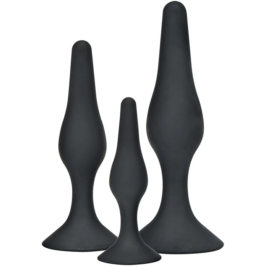 TOYJOY - ANAL PLAY CURVY COMPANIONS PLUG ANAL 3 PIEZAS NEGRO