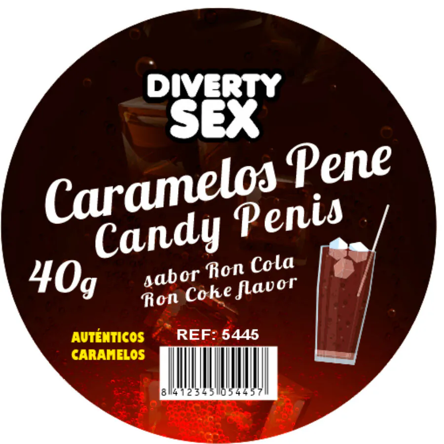DIABLO PICANTE - 20 CARAMELOS CON FORMA DE PENE CON SABOR RON COLA