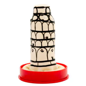 CONDOMERIE - PRESERVATIVO DECORATIVO PINTADO A MANO TORRE DE PISA