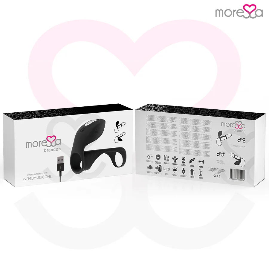 MORESSA - BRANDON POTENTE ANILLO VIBRADOR CON FUNDA DE ENGROSAMIENTO MASCULINO