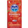 SKINS - PRESERVATIVOS PREMIUM SABOR FRESA PACK 8