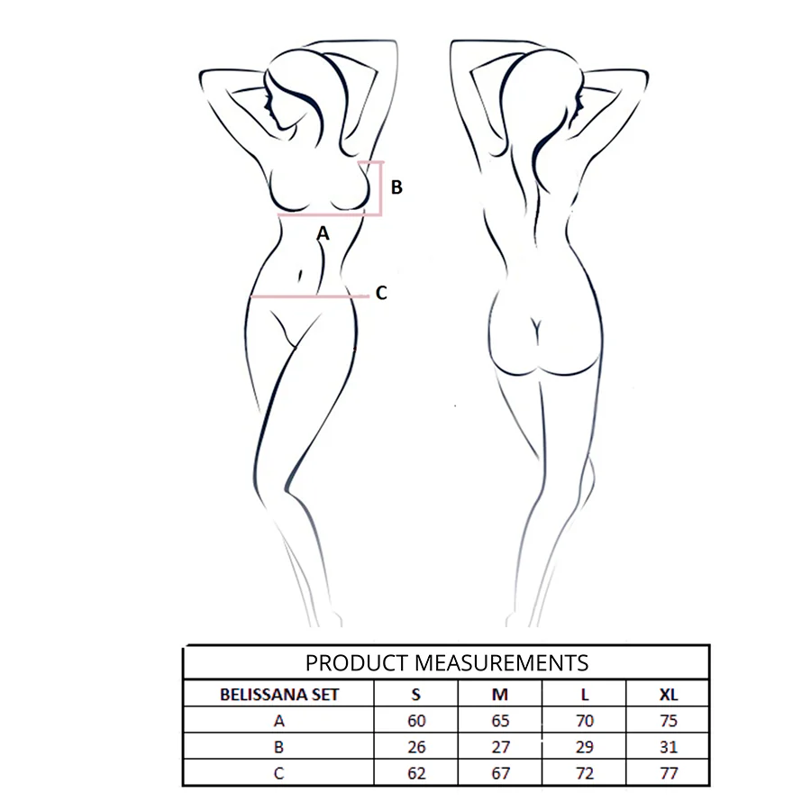 PASSION - BELISSANA SET SUJETADOR + TANGA AZUL L/XL