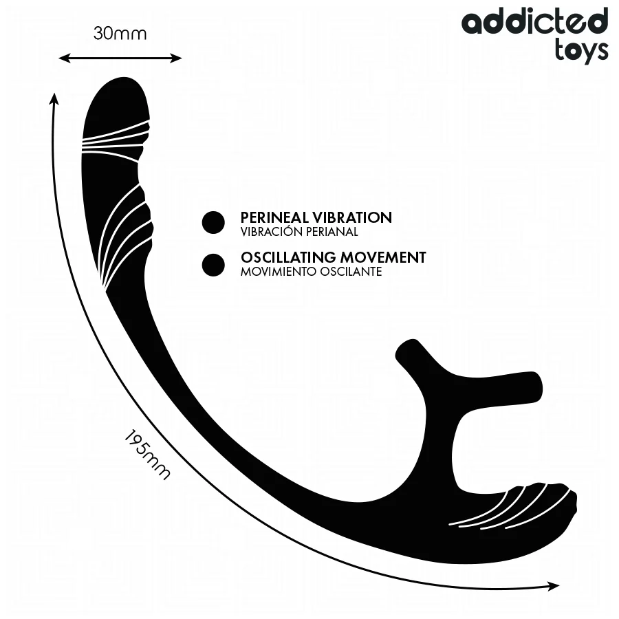 ADDICTED TOYS - PLUG ANAL VIBRACIÓN Y WAVING 360º Y ESTIMULADOR TESTÍCULOS