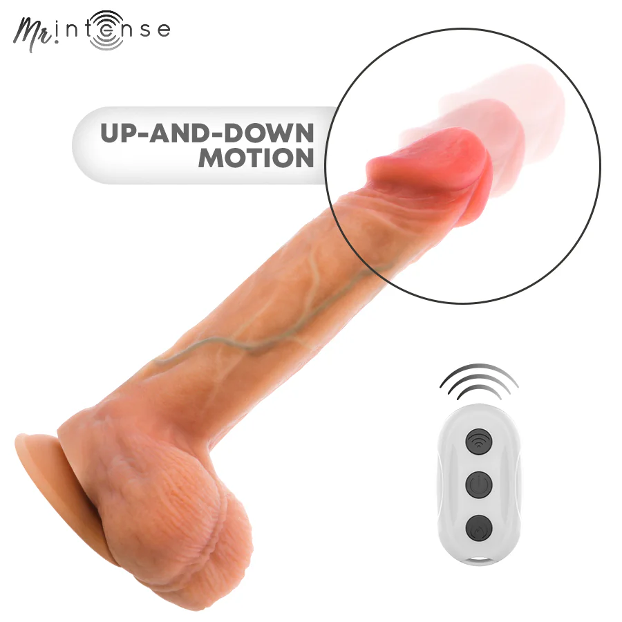 MR INTENSE - LOGAN DILDO VIBRADOR SILICONA CON EFECTO CALOR Y CONTROL REMOTO 20 CM -Ø- 4.1 CM
