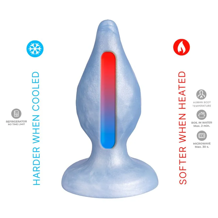 SILEXD - DIAMOND PLUG ANAL FANTASY SILICONA LIQUIDA TERMOREACTIVO AZUL PERLA 9.2 CM