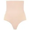 BYE-BRA - TANGA DE TALLE ALTO SIN COSTURAS BEIGE TALLA S