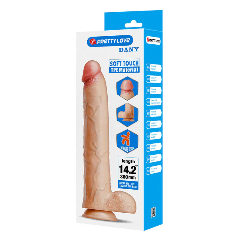 PRETTY LOVE - DANY DILDO REALÍSTICO FLEXIBLE CON VENTOSA 36 CM -Ø- 5,6 CM