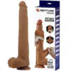 PRETTY LOVE - VIGGO DILDO REALISTA TACTO SUAVE CON PIEL DESLIZANTE 36,5 CM MARRÓN