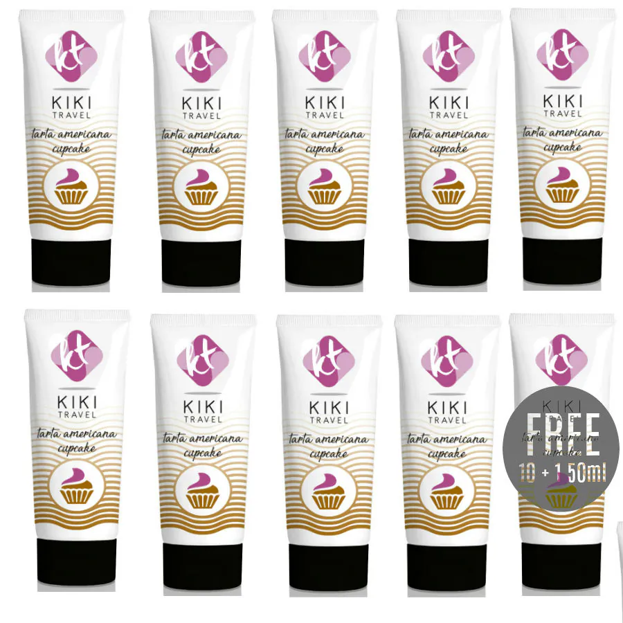 KIKÍ TRAVEL - GEL DESLIZANTE SABOR A TARTA AMERICANA CUPCAKE 50 ML 10 + 1 GRATIS