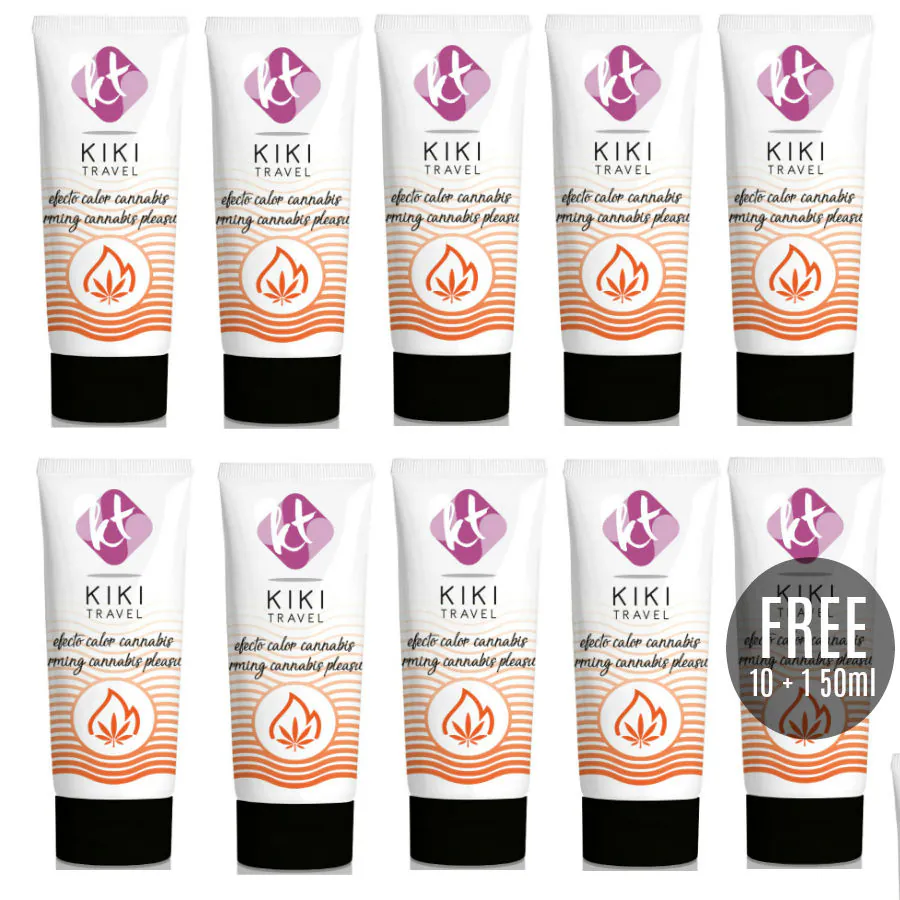 KIKÍ TRAVEL - GEL DESLIZANTE SABOR A CANNABIS EFECTO CALOR INTENSO 50ML 10 + 1 GRATIS