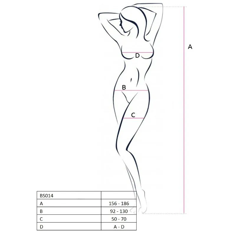 PASSION - WOMAN BS014 BODYSTOCKING BLANCO TALLA ÚNICA