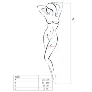 PASSION - WOMAN BS017 BODYSTOCKING NEGRO TALLA ÚNICA