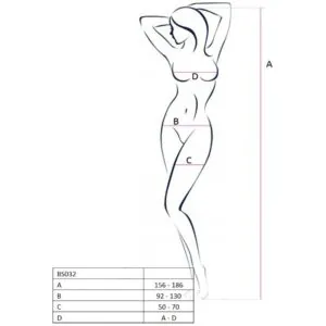 PASSION - WOMAN BS032 BODYSTOCKING ROJO TALLA ÚNICA