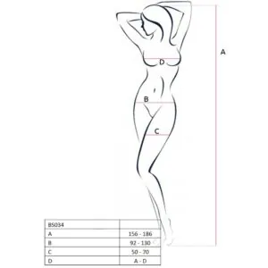 PASSION - WOMAN BS034 BODYSTOCKING BLANCO TALLA ÚNICA
