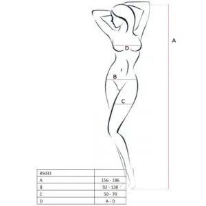 PASSION - WOMAN BS031 BODYSTOCKING ROJO TALLA ÚNICA
