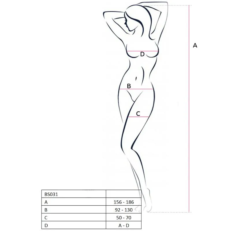 PASSION - WOMAN BS031 BODYSTOCKING ROJO TALLA ÚNICA