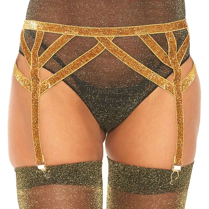 LEG AVENUE - LIGUERO LUREX DORADO TALLA ÚNICA