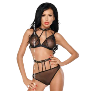 ME-SEDUCE - DOTTY SET DOS PIEZAS NEGRO L/XL