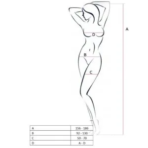 PASSION - WOMAN BS049 BODYSTOCKING BLANCO TALLA ÚNICA