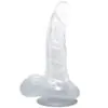 BAILE - DILDO REALÍSTICO CON VENTOSA Y TESTÍCULOS 16.7 CM TRANSPARENTE
