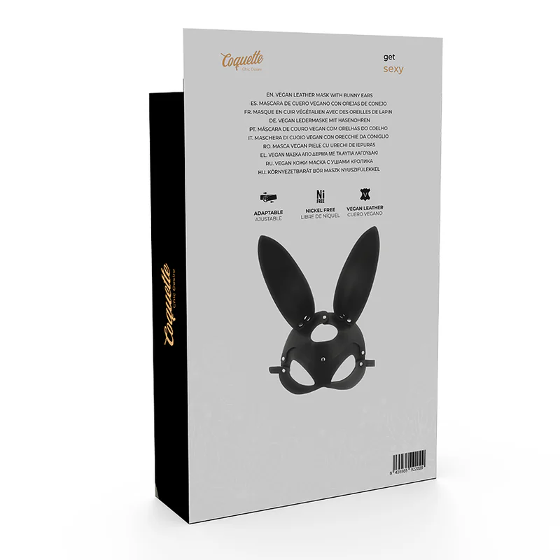 COQUETTE CHIC DESIRE - MÁSCARA CUERO VEGANO CON OREJAS DE CONEJO