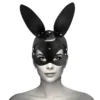 COQUETTE CHIC DESIRE - MÁSCARA CUERO VEGANO CON OREJAS DE CONEJO