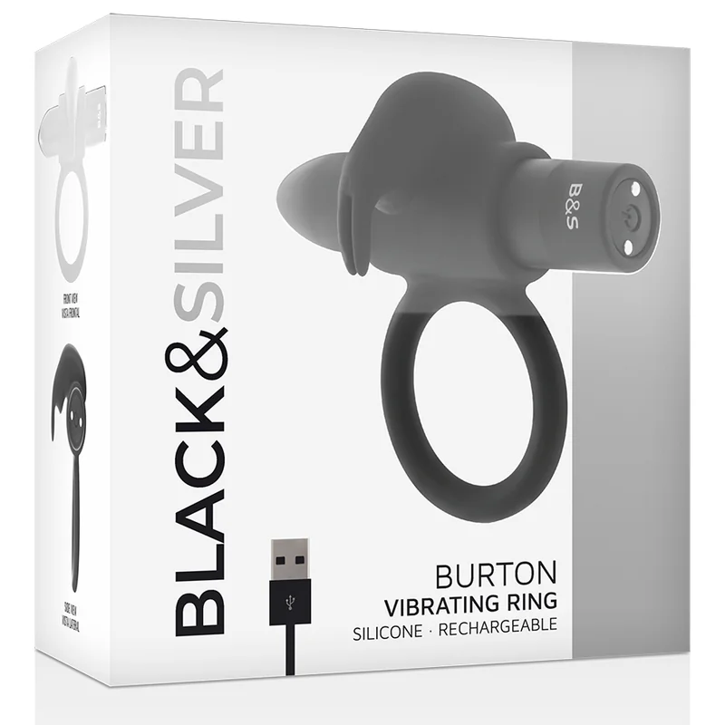 BLACK&SILVER - BURTON ANILLO 10 MODOS VIBRACIÓN NEGRO