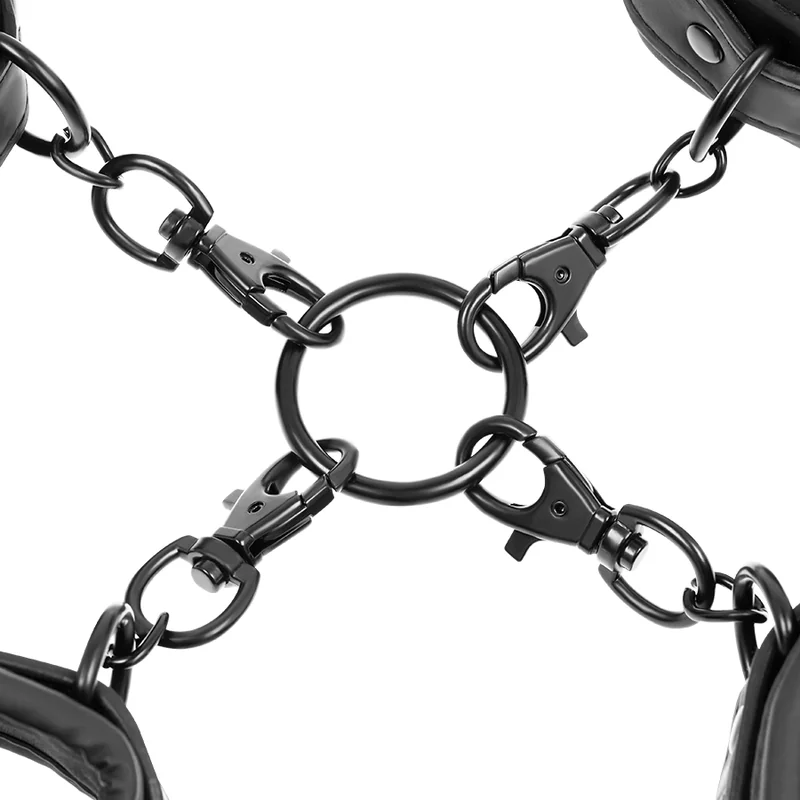 FETISH SUBMISSIVE - SET ESPOSAS MANOS Y TOBILLOS CON FORRO DE NEOPRENO